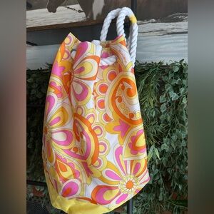 Colorful Floral Tote - Pink, Orange, Yellow
